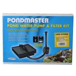Pondmaster Garden Pond Filter System Kit (Option: Model 1500 - 500 GPH (Up to 1,000 Gallons))