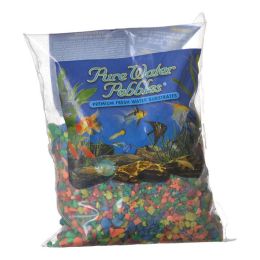 Pure Water Pebbles Aquarium Gravel - Neon Rainbow (Option: 2 lbs (3.1-6.3 mm Grain))